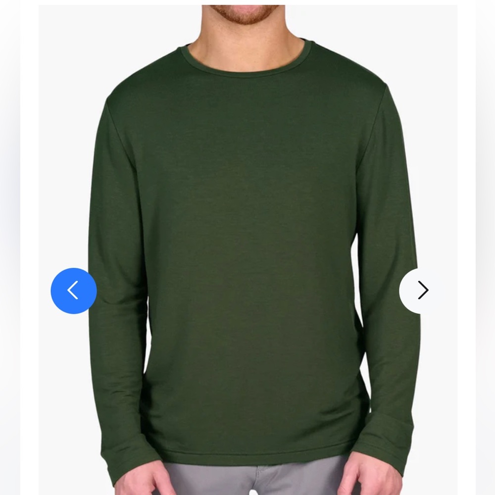 CASHMERE LONG SLEEVE SHIRT (ARMY GREEN) Sz Small